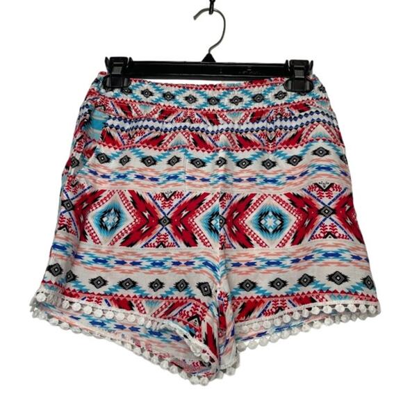 Maze Boho Shorts Womens Medium Aztec Print Pull On Light Weight Multicolored - Picture 1 of 12